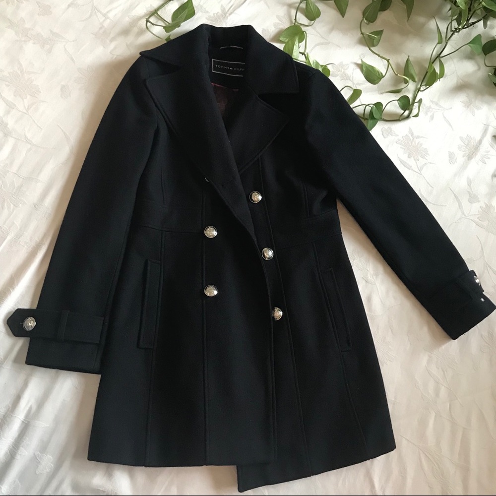 Tommy Hilfiger Double Breasted Skirted Peacoat